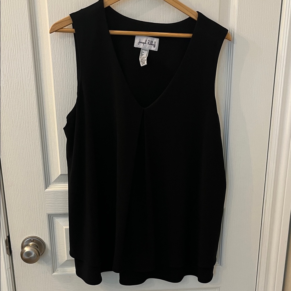 Joseph Ribkoff Black V-Neck Sleeveless Tunic